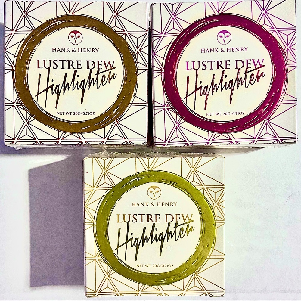 Hank And Henry Beauty Lustre Dew Highlighter Powder Face Makeup Set of 3 NEW